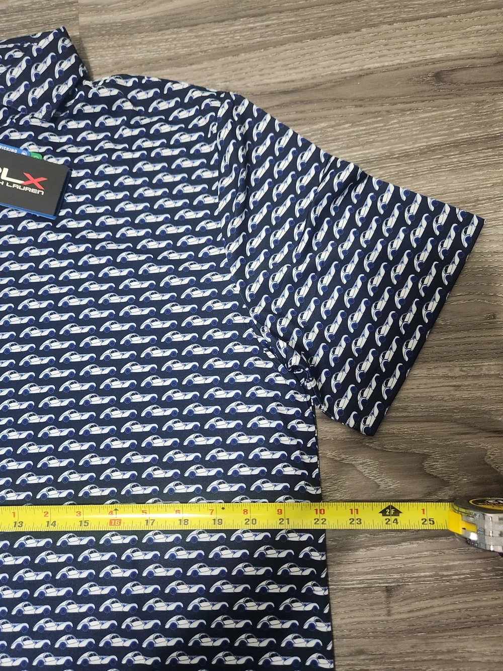Ralph Lauren Navy Polo with White Pattern
